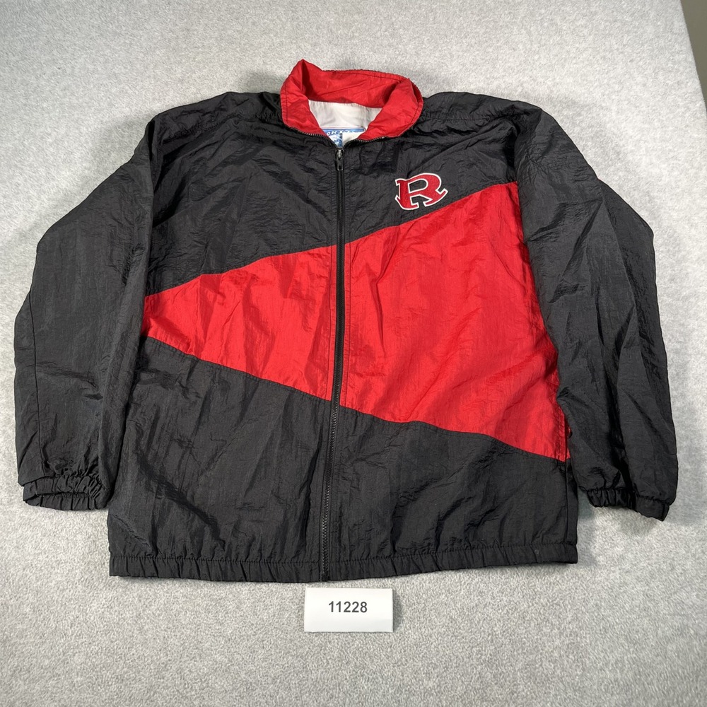 Vintage Windbreaker Made in USA Jacket Men XL Black Red